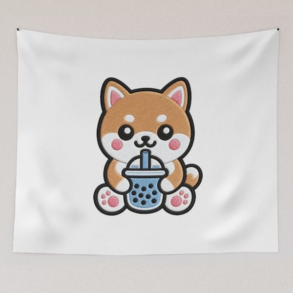 Item preview, Cute Kawaii Dog Drinking Bubble Tea designed and sold by IYI.