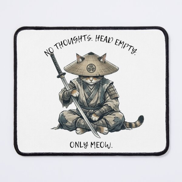 Item preview, Funny Samurai Cat Gift No Thoughts Head Empty Only Meow Japanese Cat Lover Shirt Anime Cat Gift designed and sold by Dev Mode.