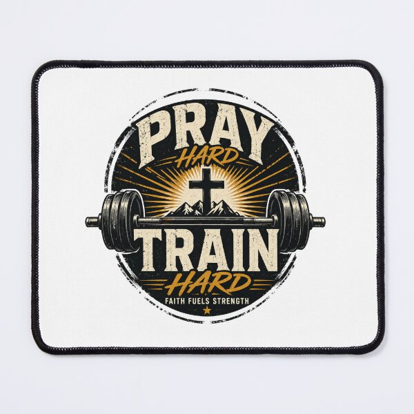 Item preview, Pray Hard Train Hard Christian Gym Design | Faith Fitness Workout Apparel designed and sold by Ashes to Artistry.