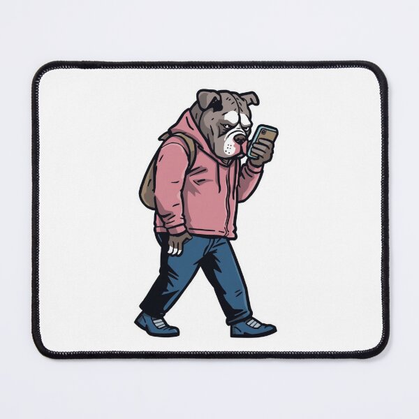 Item preview, Bulldog Streetwear Shirt Funny Dog Walking Phone Urban Dog Lover Cool Dog Art Tee designed and sold by Sky-bully.
