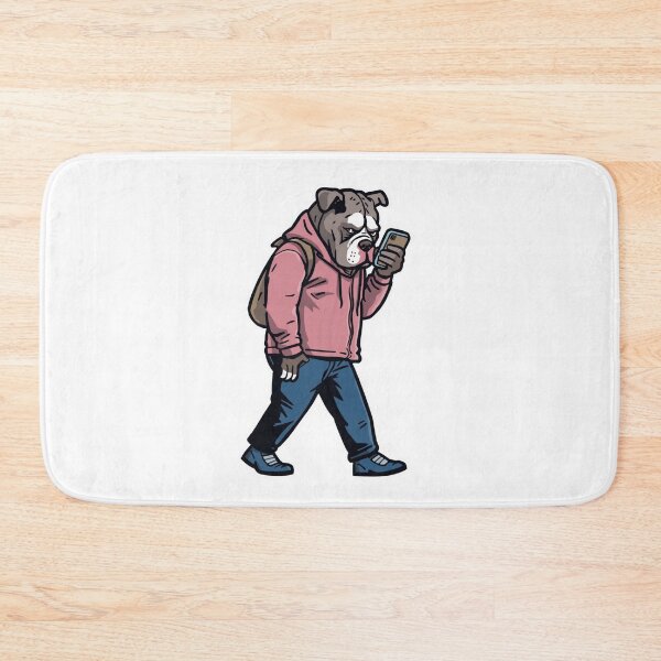 Item preview, Bulldog Streetwear Shirt Funny Dog Walking Phone Urban Dog Lover Cool Dog Art Tee designed and sold by Sky-bully.