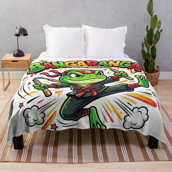 Item preview, BANGARANGA Ninja Frog – Action Jump Kick Cartoon Graffiti Art designed and sold by ArtsyExplorer.