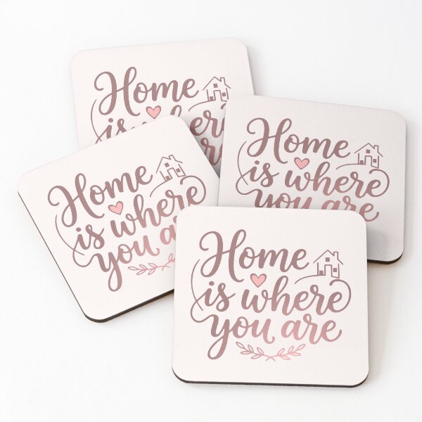 Item preview, Home is Where You Are - Romantic Hand-Lettered Quote Art designed and sold by K Design Store.