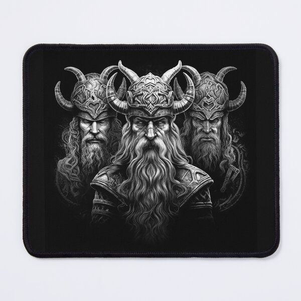 Item preview, Black and White Viking Warriors Norse Art designed and sold by inkoutninja.