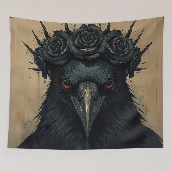 Item preview, Raven Thorn Rose Crown Gothic Oil Painting designed and sold by Artist Bishhnu Banerji.