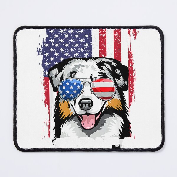 Item preview, Australian Shepherd 4th of July Merica USA Flag Aussie Dog T-Shirt designed and sold by gidget-gadget.