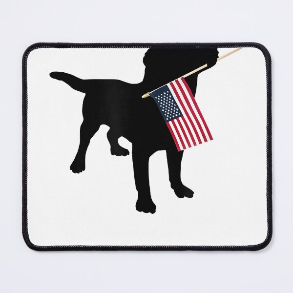 Item preview, Black Lab Dog Holding July 4th Patriotic USA Flag T-Shirt T-Shirt designed and sold by gidget-gadget.