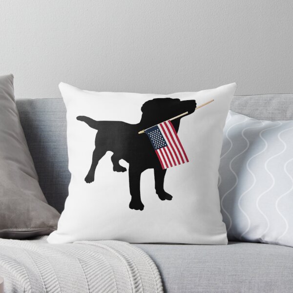 Item preview, Black Lab Dog Holding July 4th Patriotic USA Flag T-Shirt T-Shirt designed and sold by gidget-gadget.