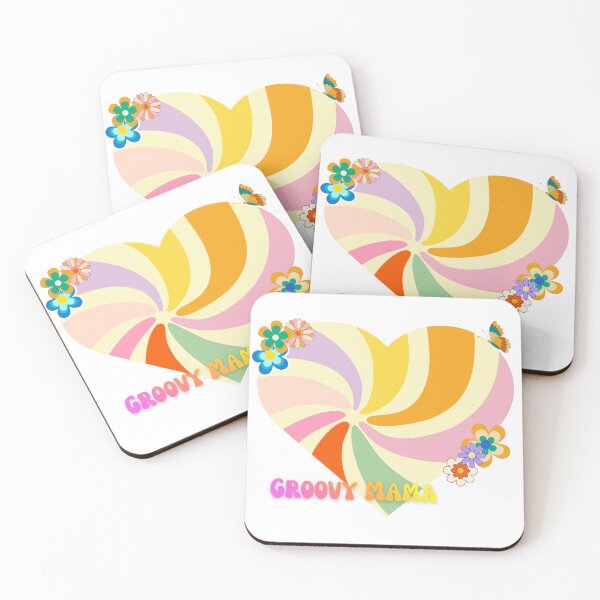 Item preview, Groovy Mama Retro Heart Floral Hippie Motherhood Aesthetic Design designed and sold by byLizedesigns.