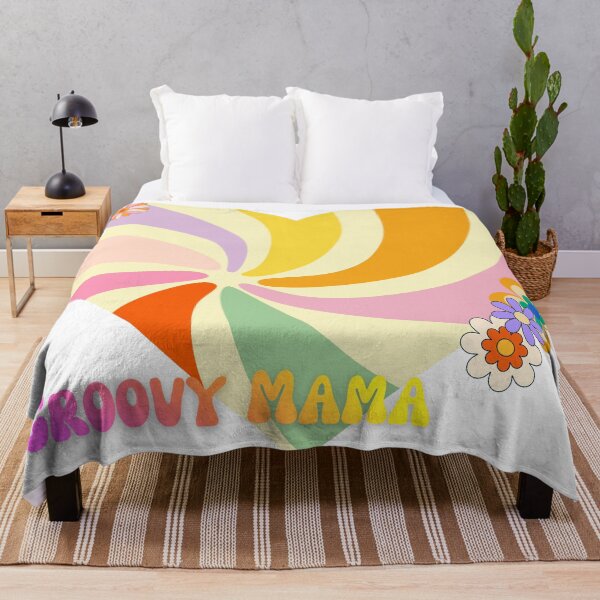 Item preview, Groovy Mama Retro Heart Floral Hippie Motherhood Aesthetic Design designed and sold by byLizedesigns.