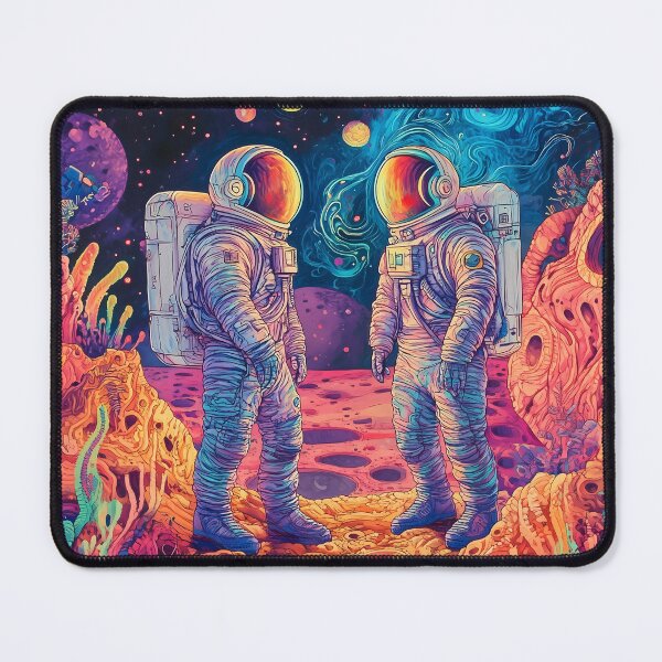 Item preview, Psychedelic Astronauts Exploring Vibrant Alien World designed and sold by LuminousFoundry.