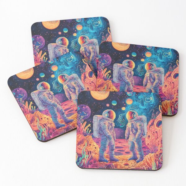 Item preview, Psychedelic Astronauts Exploring Vibrant Alien World designed and sold by LuminousFoundry.