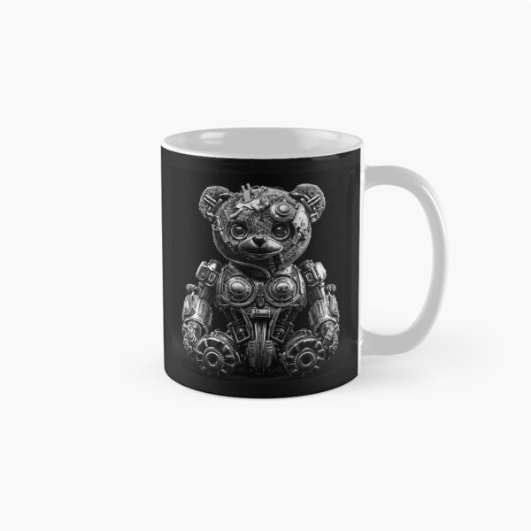 Item preview, Black and White Steampunk Robot Teddy Bear designed and sold by inkoutninja.