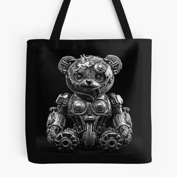 Item preview, Black and White Steampunk Robot Teddy Bear designed and sold by inkoutninja.