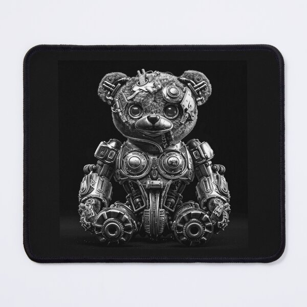 Item preview, Black and White Steampunk Robot Teddy Bear designed and sold by inkoutninja.