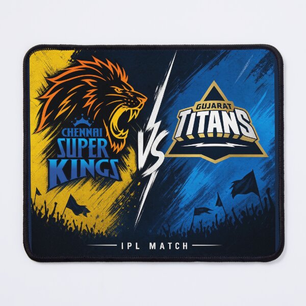 Item preview, Chennai Super Kings vs Gujarat Titans – IPL Rivalry Tee designed and sold by Crick-Art.