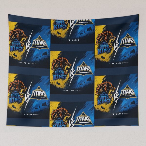 Item preview, Chennai Super Kings vs Gujarat Titans – IPL Rivalry Tee designed and sold by Crick-Art.