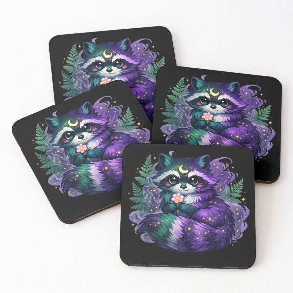 Item preview, Cosmic Raccoon Spirit Enchanted Forest Shadow designed and sold by tineldesign.