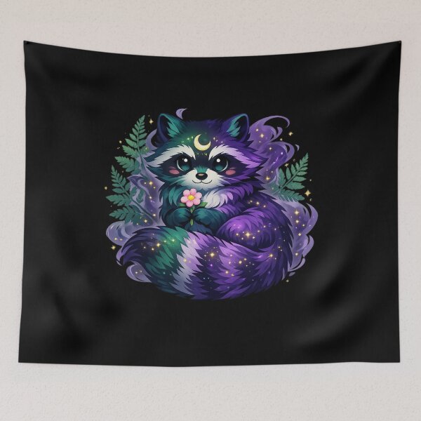 Item preview, Cosmic Raccoon Spirit Enchanted Forest Shadow designed and sold by tineldesign.