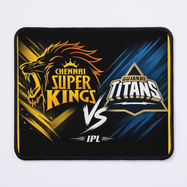 Item preview, Chennai Super Kings vs Gujarat Titans – Match Day Battle Tee designed and sold by Crick-Art.