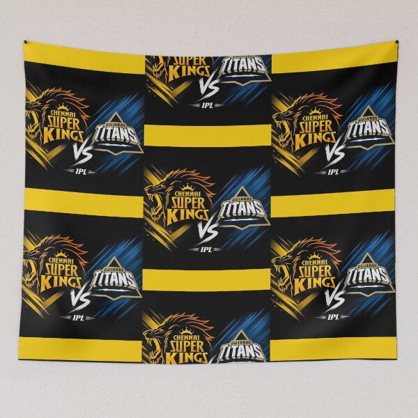 Item preview, Chennai Super Kings vs Gujarat Titans – Match Day Battle Tee designed and sold by Crick-Art.