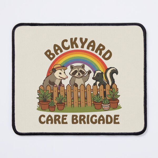 Item preview, Backyard Care Brigade Raccoon Possum Skunk Design designed and sold by LuloCreative.