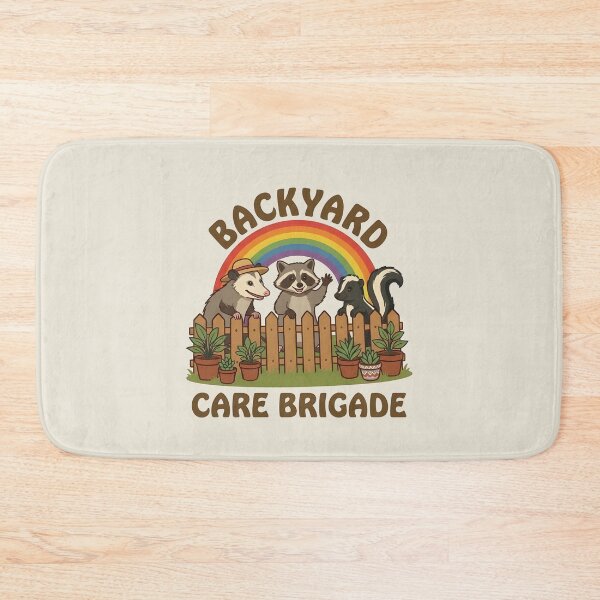 Item preview, Backyard Care Brigade Raccoon Possum Skunk Design designed and sold by LuloCreative.