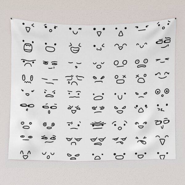 Item preview, Cute Kawaii Faces Mega Pack - Funny Doodle Cartoon Expressions Doodle Art designed and sold by LYAN-STORE.