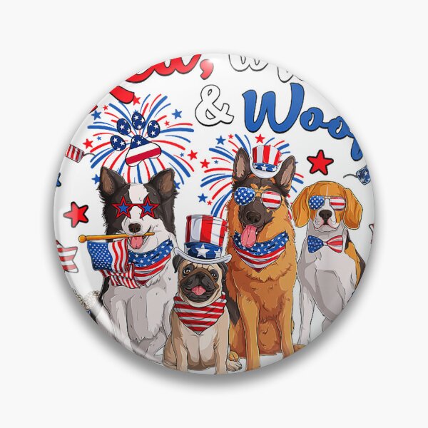 Item preview, Funny Patriotic Dog Red White and Woof 4th of July T-Shirt for Women Men designed and sold by gidget-gadget.