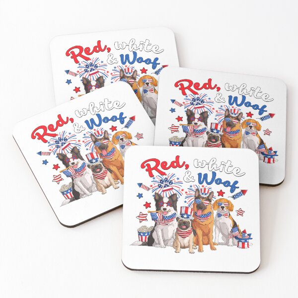 Item preview, Funny Patriotic Dog Red White and Woof 4th of July T-Shirt for Women Men designed and sold by gidget-gadget.