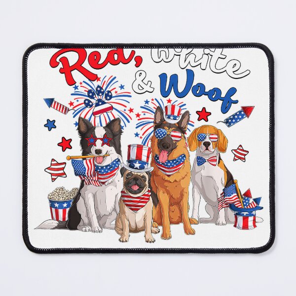Item preview, Funny Patriotic Dog Red White and Woof 4th of July T-Shirt for Women Men designed and sold by gidget-gadget.