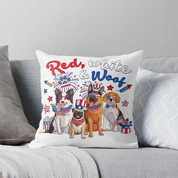 Item preview, Funny Patriotic Dog Red White and Woof 4th of July T-Shirt for Women Men designed and sold by gidget-gadget.