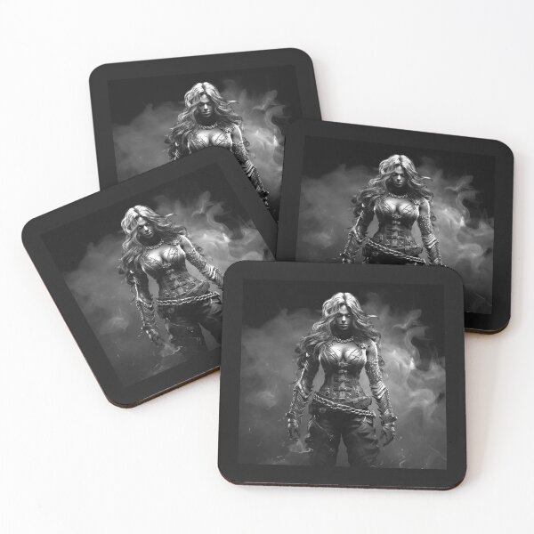Item preview, Black and White Gothic Warrior Woman Art designed and sold by inkoutninja.