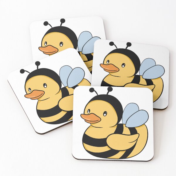 Item preview, Cute Duck in Bee Costume - Whimsical Kawaii Bumblebee Duckling Art designed and sold by LYAN-STORE.