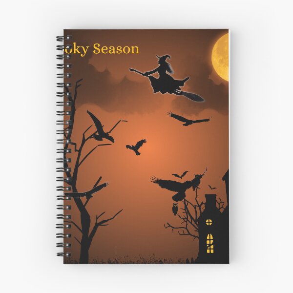 Item preview, Vintage Orange Spooky Season Halloween Silhouette Art Print designed and sold by ruchikadesigns.