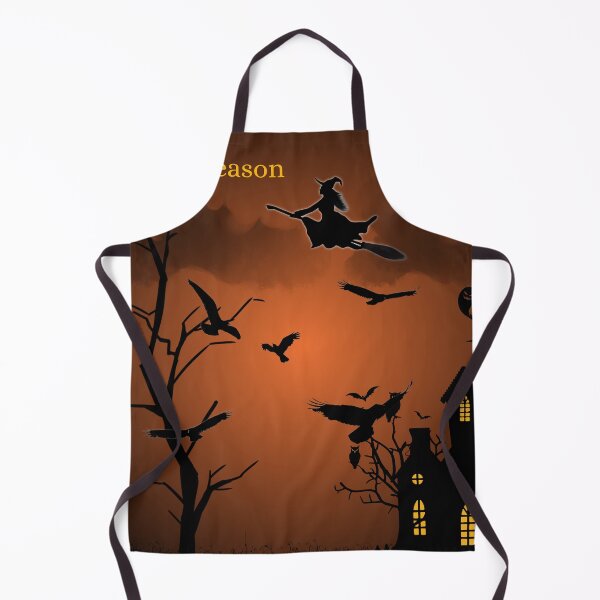 Item preview, Vintage Orange Spooky Season Halloween Silhouette Art Print designed and sold by ruchikadesigns.