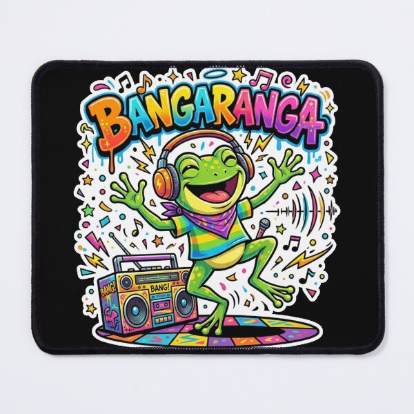 Item preview, BANGARANGA Party Frog – Dancing Cartoon Music Graffiti Design designed and sold by ArtsyExplorer.