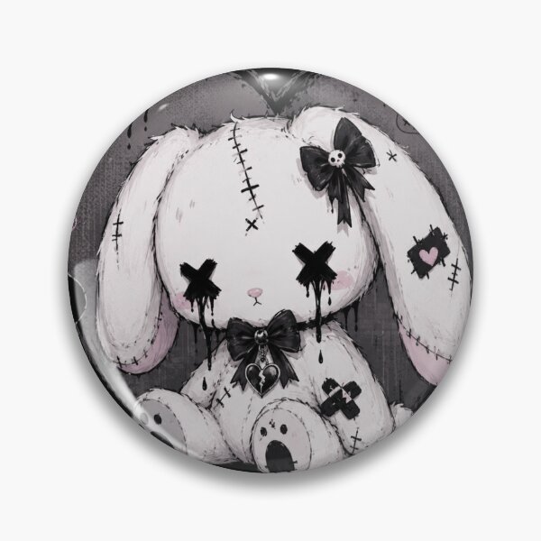 Item preview, Cute Emo Goth Kawaii Bunny Black Tear designed and sold by Yellowriversss.