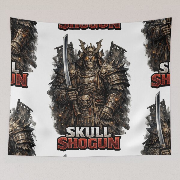 Item preview, Skull Shogun Skeleton Samurai Warrior Gothic Dark Fantasy T-Shirt designed and sold by Ecocrushstudio.