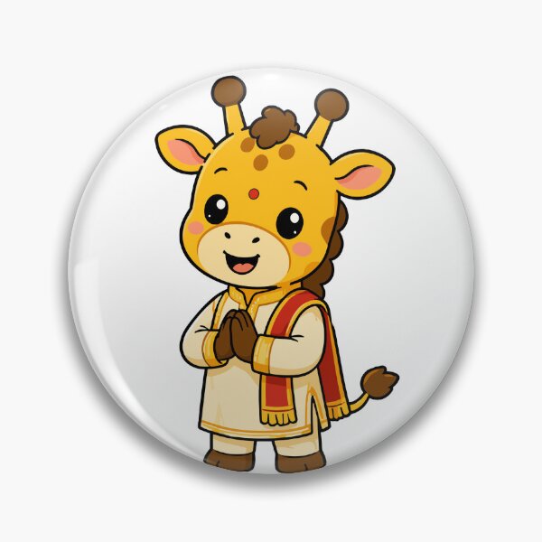 Artikelvorschau, Niedliche indische Giraffe (Cartoon) – Namaste Giraffe (Kawaii-Tierkunst) entworfen und verkauft von Krincydigitalart.