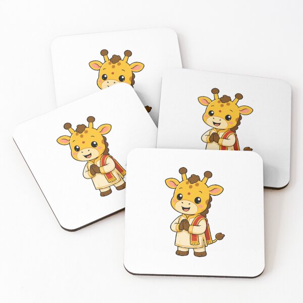 Item preview, Cute Indian Giraffe Cartoon – Namaste Giraffe Kawaii Animal Art designed and sold by Krincydigitalart.