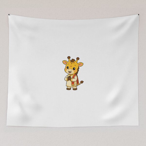 Item preview, Cute Indian Giraffe Cartoon – Namaste Giraffe Kawaii Animal Art designed and sold by Krincydigitalart.