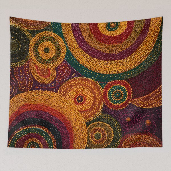 Item preview, Aboriginal Inspired Dot Art - Many Native Circles designed and sold by GrinGalore.