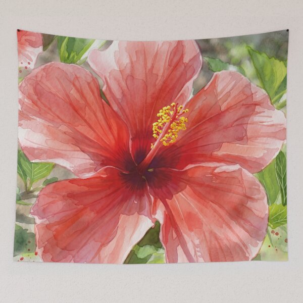 Item preview, Hibiscus Flower in Watercolor Style — Digital Art Transformation from Real Photography designed and sold by M.ALK.Watercolor.