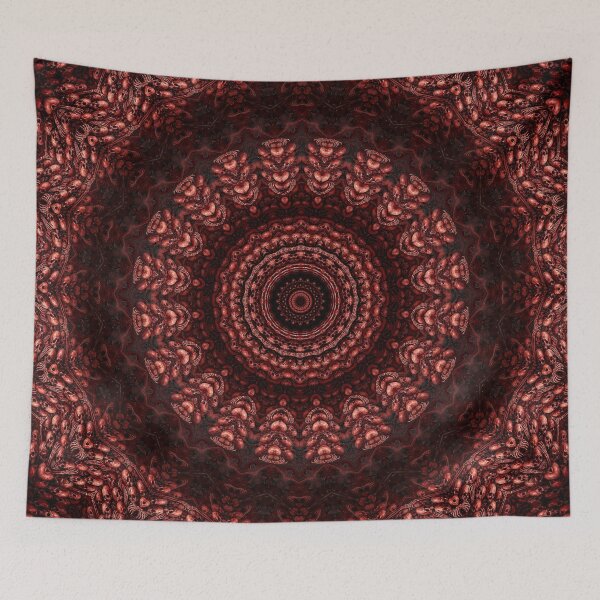 Item preview, Crimson Skull Mandala Kaleidoscope Gothic Abstract Dark Surreal Pattern designed and sold by cr6zym1nd.