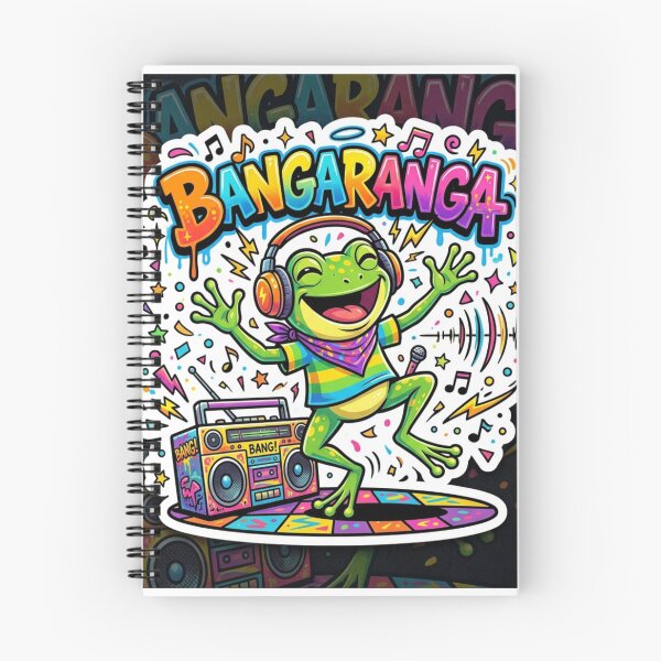 Item preview,  BANGARANGA Party Frog – Dancing Cute Cartoon Music Graffiti Design designed and sold by ArtsyExplorer.