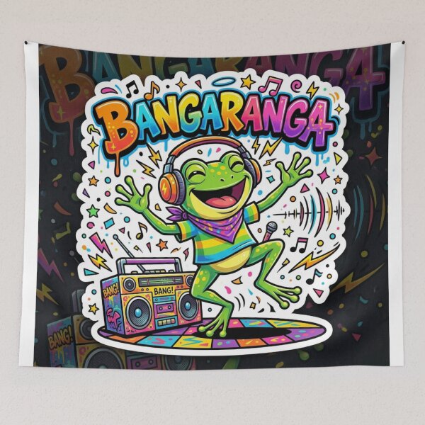 Item preview,  BANGARANGA Party Frog – Dancing Cute Cartoon Music Graffiti Design designed and sold by ArtsyExplorer.