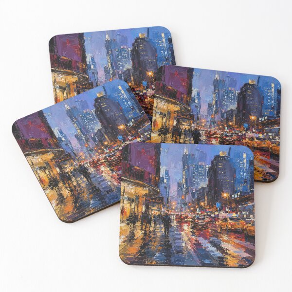 Item preview, Vibrant City Street Night Painting designed and sold by SaryaSmyth19.