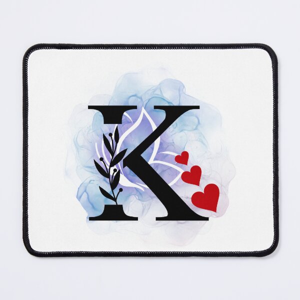 Item preview, Elegant Letter K Floral Heart Monogram-Aesthetic Blue Butterfly Initial Art designed and sold by Palette _Vibes.