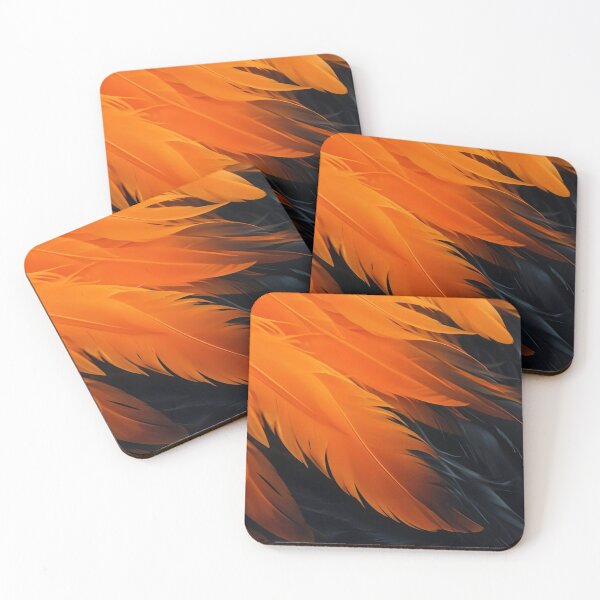 Item preview, Fiery Orange and Red Feathers - Vibrant Abstract Phoenix Pattern designed and sold by LYAN-STORE.
